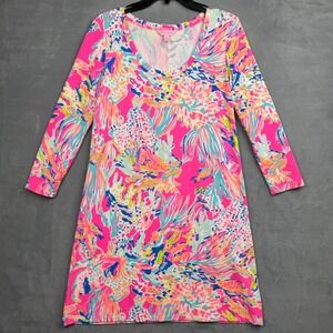 Lilly Pulitzer NWOT Long Sleeve Devon Beach Dress‎ Coral Reef Print XS